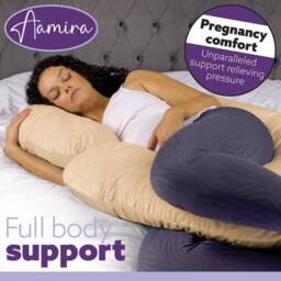 Aamira Cream Pregnancy Maternity Pillow, 140x65x20cm C Shape Memory Foam - Size: 140 x 65 x 20 cm - thumbnail 6