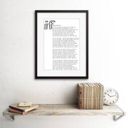 "Artery8 Quote Motivation Rudyard Kipling If White 12x16"" Framed Wall Art Print - Size: W12"" x H16""" - thumbnail 2