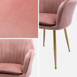 sweeek Accent Chair With Metal Legs in Pink - thumbnail 3