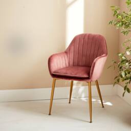 sweeek Accent Chair With Metal Legs in Pink - thumbnail 6