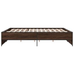 Berkfield Home Bed Frame without Mattress Brown Oak 200x200 cm - thumbnail 5