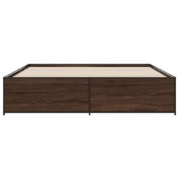 Berkfield Home Bed Frame without Mattress Brown Oak 200x200 cm - thumbnail 4
