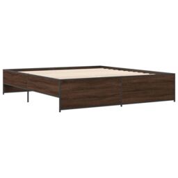 Berkfield Home Bed Frame without Mattress Brown Oak 200x200 cm - thumbnail 3