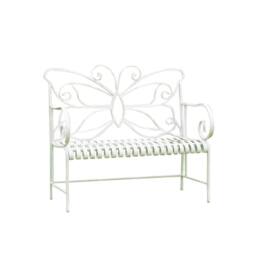 Melody Maison Grey Metal Butterfly Garden Bench