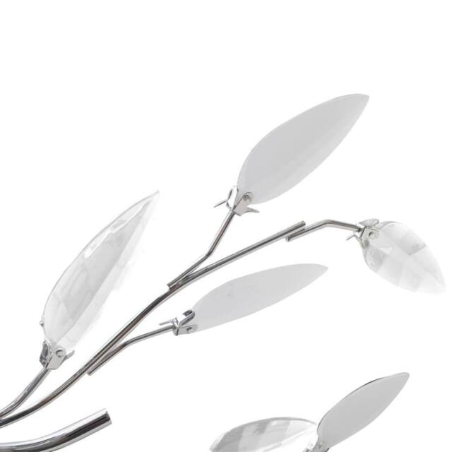 Berkfield Home Transparent&White Ceiling Lamp Acrylic Crystal Leaf Arms 5 E14 Bulbs in White - image 1