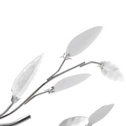 Berkfield Home Transparent&White Ceiling Lamp Acrylic Crystal Leaf Arms 5 E14 Bulbs in White - thumbnail 1