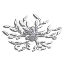 Berkfield Home Transparent&White Ceiling Lamp Acrylic Crystal Leaf Arms 5 E14 Bulbs in White - thumbnail 3