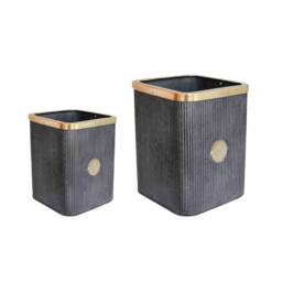 Royal Botanic Gardens Kew Kew Outdoor Antique Lead Richmond Plant Pot Set of 2 in Grey - thumbnail 2