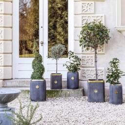 Royal Botanic Gardens Kew Kew Outdoor Antique Lead Richmond Planter Set of 2 in Grey