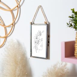 "Nicola Spring 2x Hanging Metal Photo Frames - 4"" x 6"" - Black - Picture Frame Wall Mounted Frame with Rope" - thumbnail 7