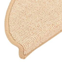 Berkfield Home Carpet Stair Treads 15 pcs Cream 56x17x3 cm - Size: Medium - thumbnail 7