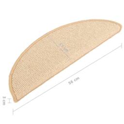 Berkfield Home Carpet Stair Treads 15 pcs Cream 56x17x3 cm - Size: Medium - thumbnail 8