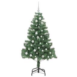 Berkfield Home Christmas Tree with 150 LEDs with Stand Green 150 cm PVC - thumbnail 4
