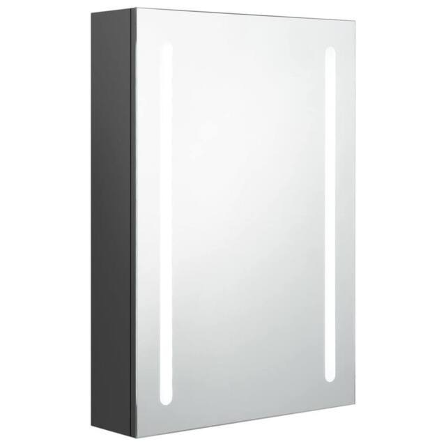 Berkfield Home LED Bathroom Mirror Cabinet Grey 50x13x70 cm - Size: 50 x 13 x 70 cm - image 1
