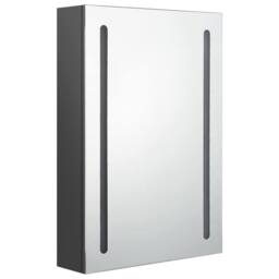 Berkfield Home LED Bathroom Mirror Cabinet Grey 50x13x70 cm - Size: 50 x 13 x 70 cm - thumbnail 3