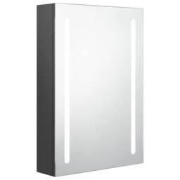 Berkfield Home LED Bathroom Mirror Cabinet Grey 50x13x70 cm - Size: 50 x 13 x 70 cm - thumbnail 1