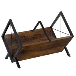 Nordara Wood Record Storage Rack 80LP Vinyl Record Organizer for Albums Files in Brown - thumbnail 1
