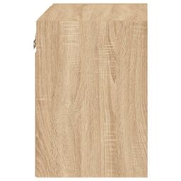 Berkfield Home Bedside Cabinet with LED Lights Wall-mounted Sonoma Oak in Brown - thumbnail 8
