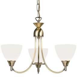 Loops Hanging Ceiling Pendant Light ANTIQUE BRASS 3x Shade Lamp Bulb Holder Fitting in Metallics
