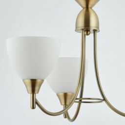 Loops Hanging Ceiling Pendant Light ANTIQUE BRASS 3x Shade Lamp Bulb Holder Fitting in Metallics - thumbnail 5
