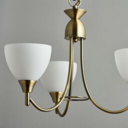Loops Hanging Ceiling Pendant Light ANTIQUE BRASS 3x Shade Lamp Bulb Holder Fitting in Metallics - thumbnail 4