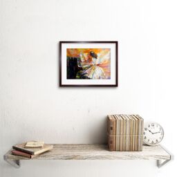 "Artery8 Wall Art Print Music Piano Impressionism Art Framed 9x7 inch in Brown - Size: W7"" x H9""" - thumbnail 2