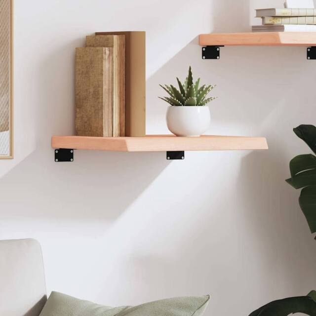Berkfield Home Wall Shelf 40x40x(2-4) cm Untreated Solid Wood Oak in Light Oak - image 1