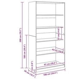 Berkfield Home Wardrobe Artisian Oak 100x50x200 cm Engineered Wood in Brown - Size: 100 x 50 x 200 cm - thumbnail 9