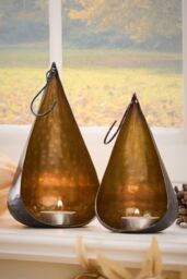 Dibor Set of 2 Brass Elegance Christmas Decoration Tea Holders in Brown