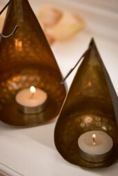 Dibor Set of 2 Brass Elegance Christmas Decoration Tea Holders in Brown - thumbnail 3