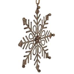 Lemon Pavilion Furniture and Decor Rustic Hanging Gem Snowflake Bauble Decoration - L1xW13xH18 cm - White - thumbnail 3