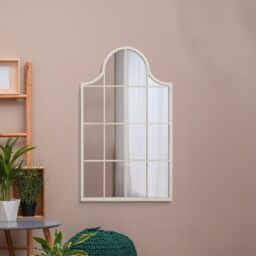 "MirrorOutlet White Metal Framed Arched Wall Mirror 41"" X 24"" (104CM X 62CM) - Size: 1 Pack" - thumbnail 6