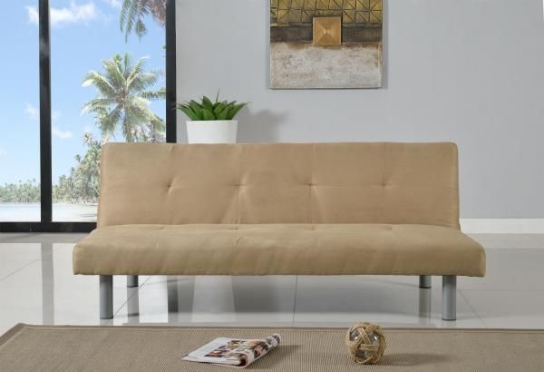 Comfy Living Ltd Faux Suede 3 Seater Fabric Sofa Bed in Brown - image 1