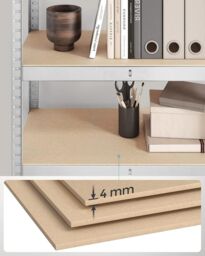 SONGMICS Set of 2 Garage Shelving Units with 5 Adjustable Shelves in Silver - thumbnail 8