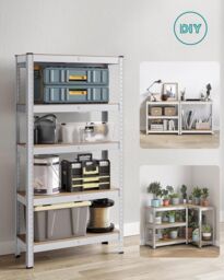 SONGMICS Set of 2 Garage Shelving Units with 5 Adjustable Shelves in Silver - thumbnail 7
