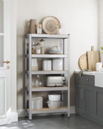 SONGMICS Set of 2 Garage Shelving Units with 5 Adjustable Shelves in Silver - thumbnail 2