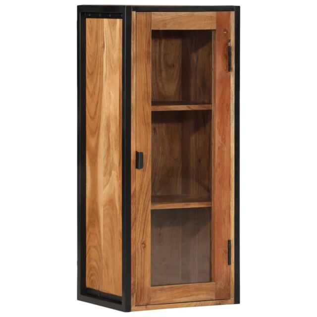 Berkfield Home Bathroom Wall Cabinet 40x30x90 cm Solid Wood Acacia & Iron in Brown - Size: 40 x 30 x 90 cm - image 1