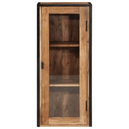 Berkfield Home Bathroom Wall Cabinet 40x30x90 cm Solid Wood Acacia & Iron in Brown - Size: 40 x 30 x 90 cm - thumbnail 3