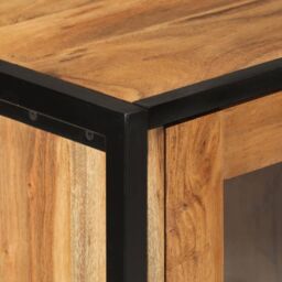 Berkfield Home Bathroom Wall Cabinet 40x30x90 cm Solid Wood Acacia & Iron in Brown - Size: 40 x 30 x 90 cm - thumbnail 6