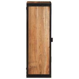 Berkfield Home Bathroom Wall Cabinet 40x30x90 cm Solid Wood Acacia & Iron in Brown - Size: 40 x 30 x 90 cm - thumbnail 4