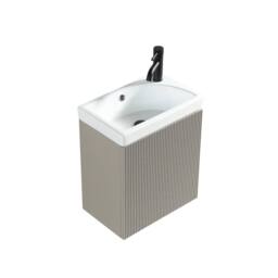 Bathroom Kingdom Flauto Soft Coffee Wall Hung Cloakroom Vanity Basin 450mm in Taupe - thumbnail 1