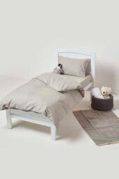 Homescapes Cotton Cot Bed Fitted Sheets 200 Thread Count, 2 Pack in Grey - thumbnail 2