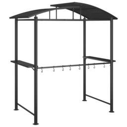 Berkfield Home Comfortable BBQ Gazebo with Side Shelves Anthracite 210x114x230 c in Charcoal - thumbnail 5