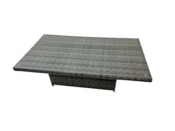 Fimous 6-seater Rattan Garden Furniture Set with 2 Big Stools Side Table in Dark Grey - thumbnail 4