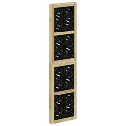 Berkfield Home Room Divider 4 Panels Brown & Black Solid Wood Paulownia - thumbnail 5