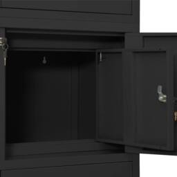 Berkfield Home Office Cabinet Anthracite 90x40x180 cm Steel in Black - Size: 90 x 40 x 180 cm - thumbnail 6