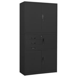 Berkfield Home Office Cabinet Anthracite 90x40x180 cm Steel in Black - Size: 90 x 40 x 180 cm - thumbnail 1
