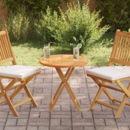 Berkfield Home Table Top Solid Teak Wood Round 2.5 cm 60 cm in Brown - thumbnail 2