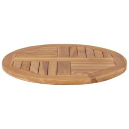 Berkfield Home Table Top Solid Teak Wood Round 2.5 cm 60 cm in Brown - thumbnail 1