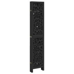 Berkfield Home Room Divider 6 Panels Black Solid Wood Paulownia - thumbnail 5